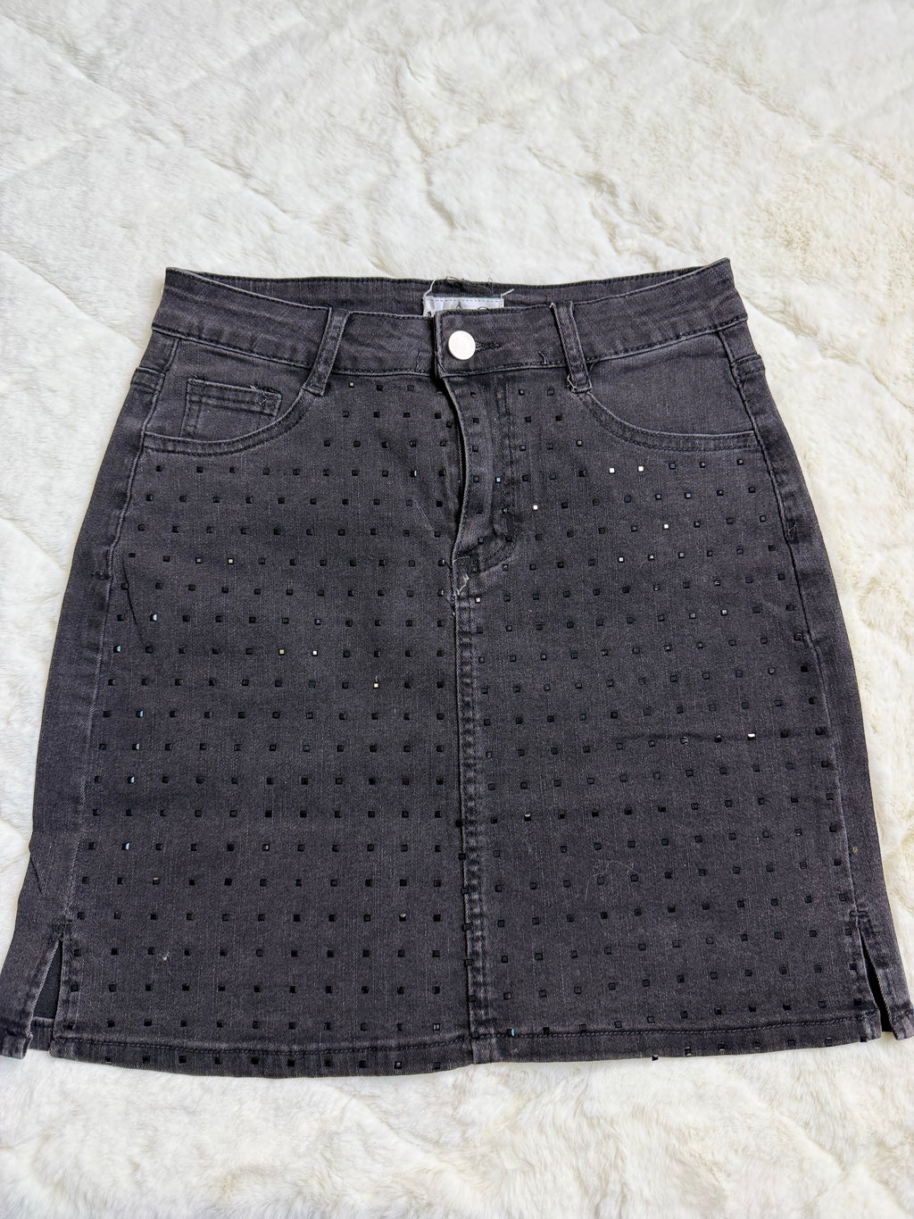 923 Midnight Spark Rhinestone Skirt ✨🖤