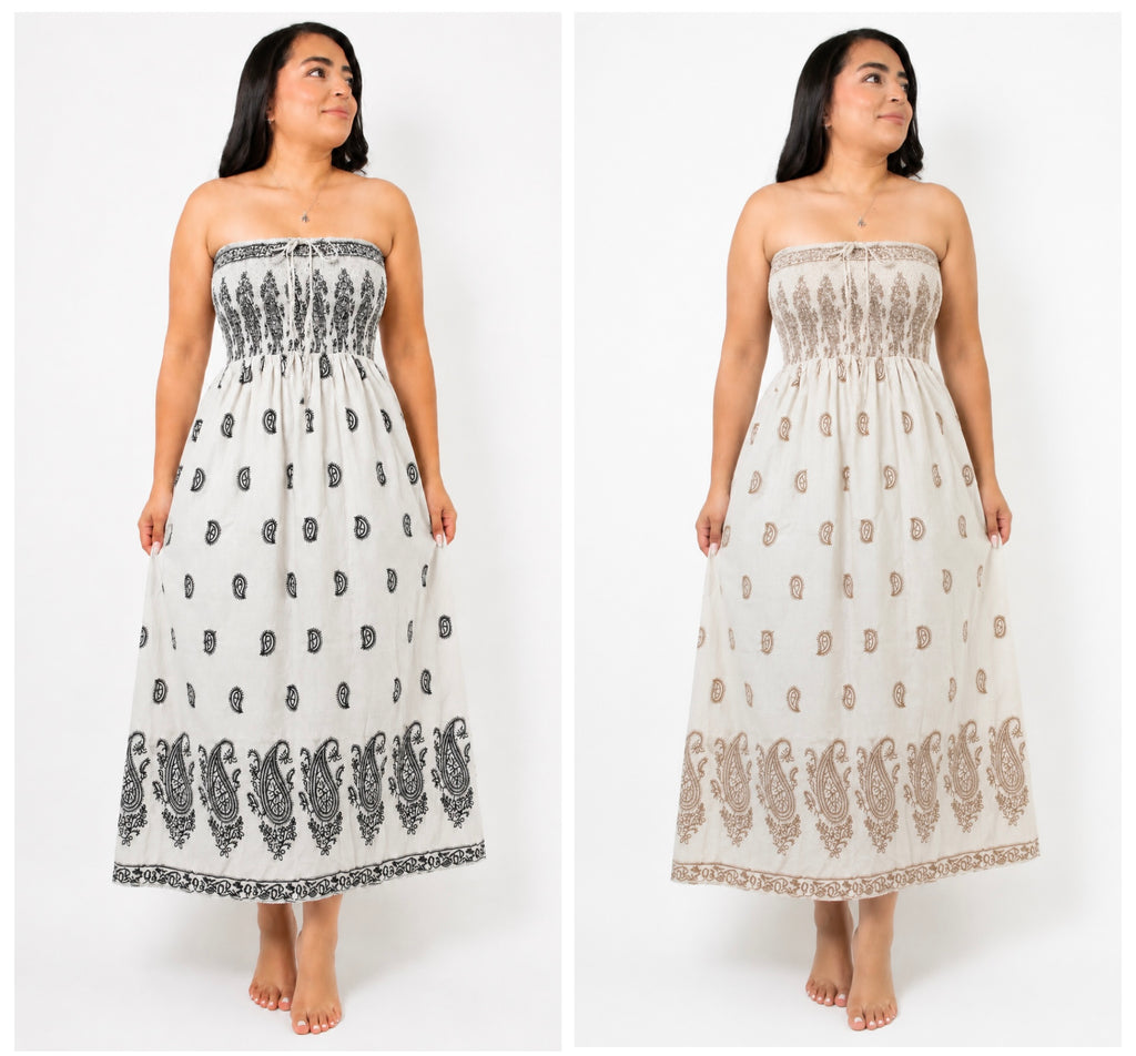 Luna Strapless Boho Dress