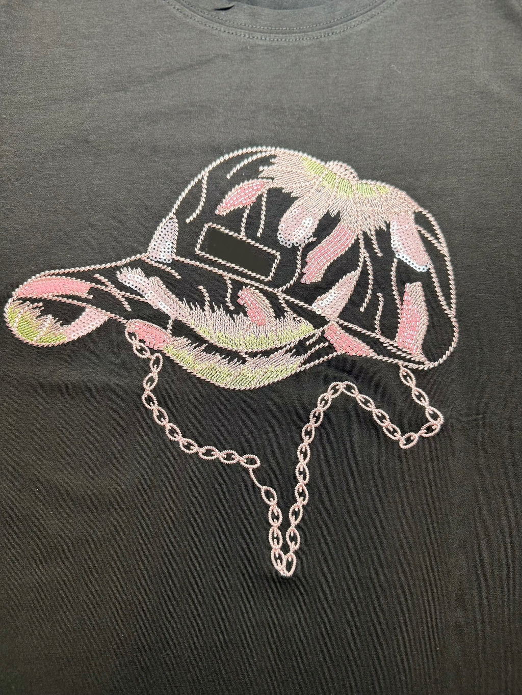 Hat Casual Graphic Embroidered T-Shirt